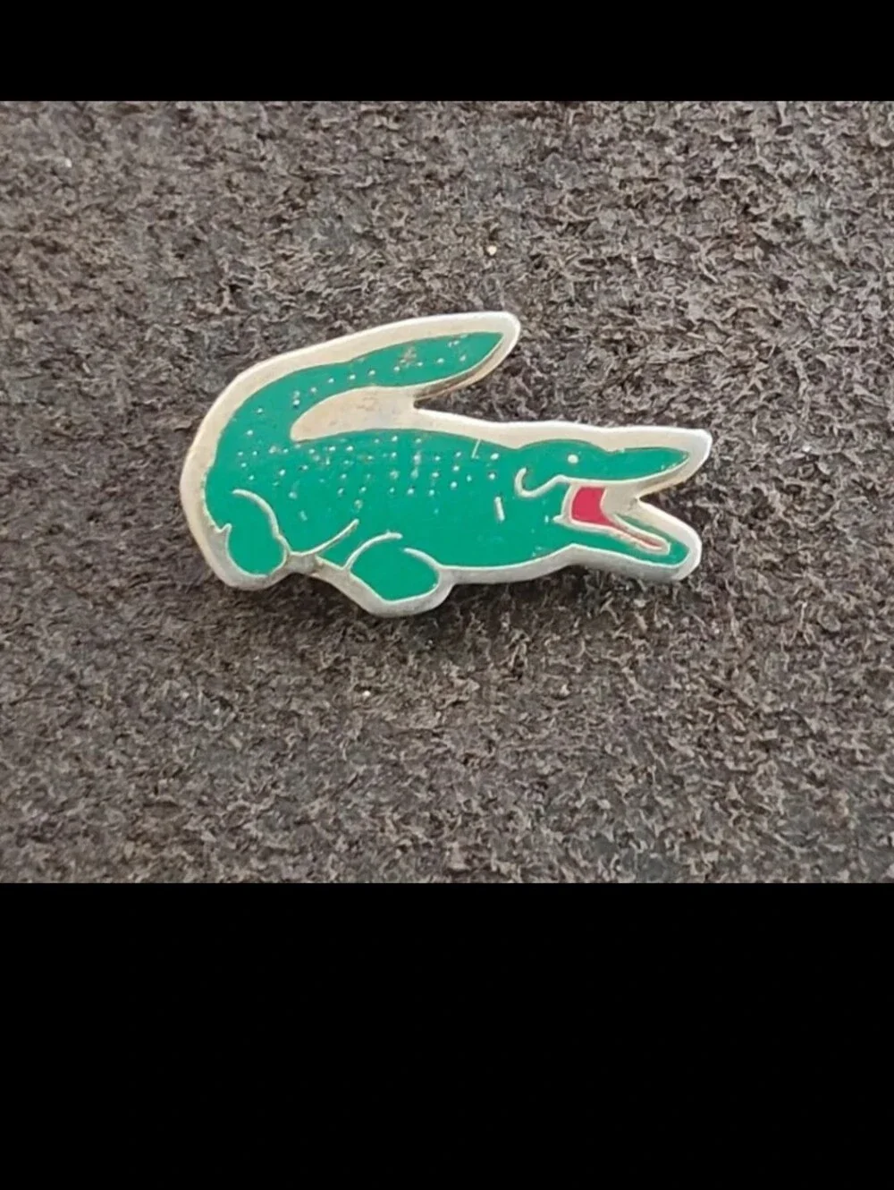 1980s Rare & Hard To Find Lacoste Gold Tone Enamel Crocodile Cloisonné Pin